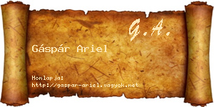 Gáspár Ariel névjegykártya